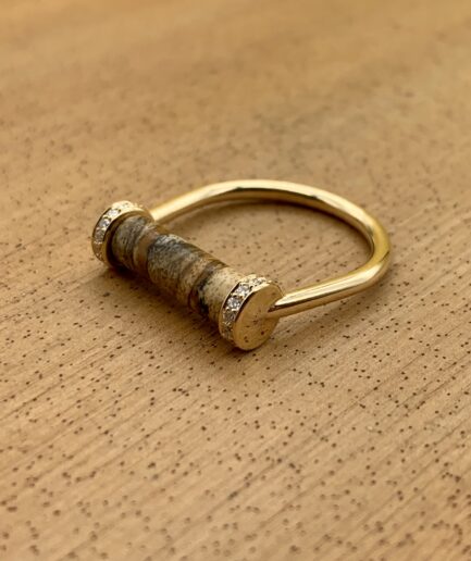 Bague Parchemin diamants jaspe paysage