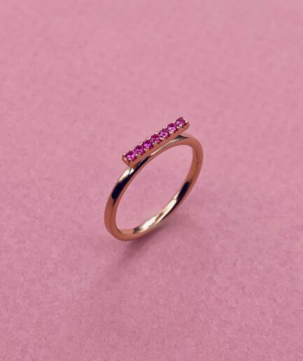 Bague Aquarelle ligne rose