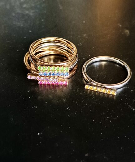 Bague Aquarelle ligne jaune