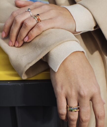 Bague Aquarelle ligne bleue