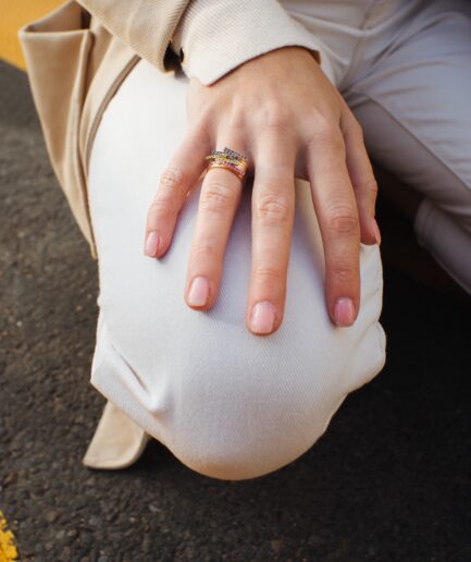 Bague Aquarelle ligne jaune