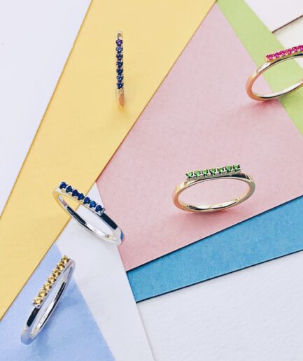 Bague Aquarelle ligne bleue