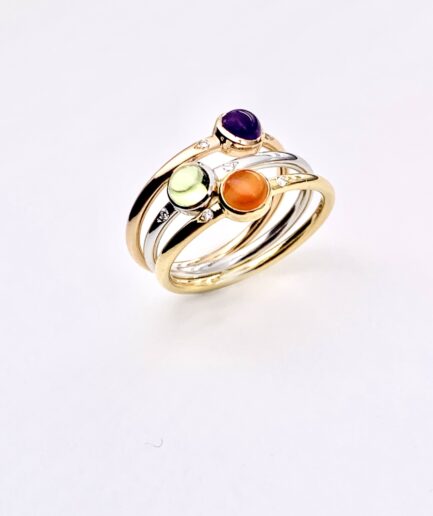 Bague Aquarelle bulle orange